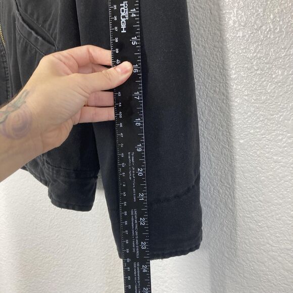 HUF Barlow Jacket  Mens S Black Corduroy Collar Quilted Lined Worldwide Zip Up - Picture 8 of 16